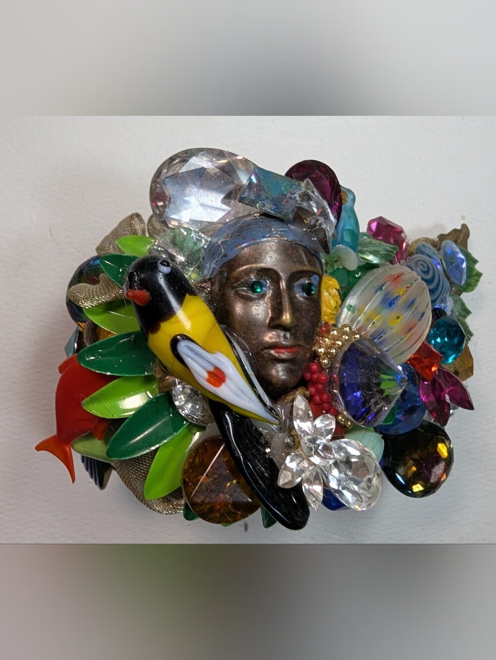 Wendy Gell Bracelet Gypsy With Bird Swarovski Jewels Glass Fish And More.